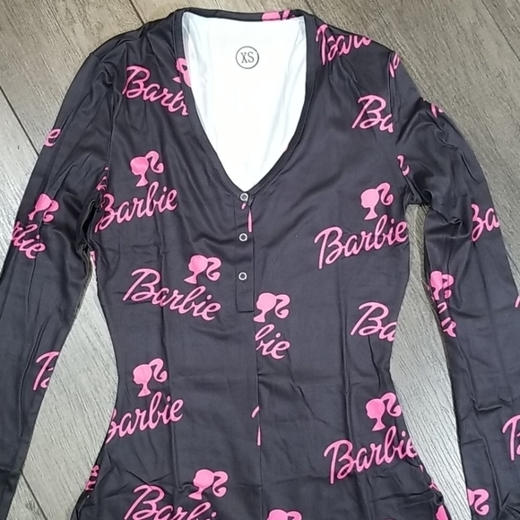 Black and Pink Barbie Rompers Button Up - Picture 2 of 3
